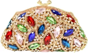 DJBM Luxury Money Pouch Crystal Clutch Purse Unique Glitter Evening Bag with Chain for Women Festival Party