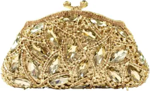 DJBM Luxury Money Pouch Crystal Clutch Purse Unique Glitter Evening Bag with Chain for Women Festival Party
