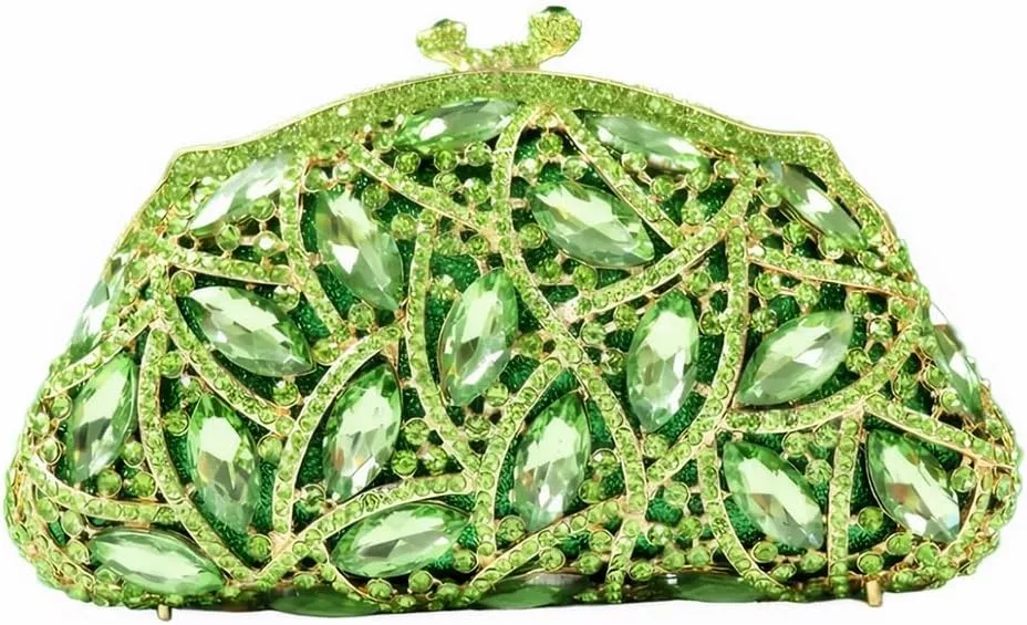 DJBM Luxury Money Pouch Crystal Clutch Purse Unique Glitter Evening Bag with Chain for Women Festival Party