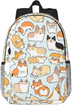 Dog Print Adult Lightweight 15in Backpack Travel Hiking Essentials Laptop Bag Day Backpacks