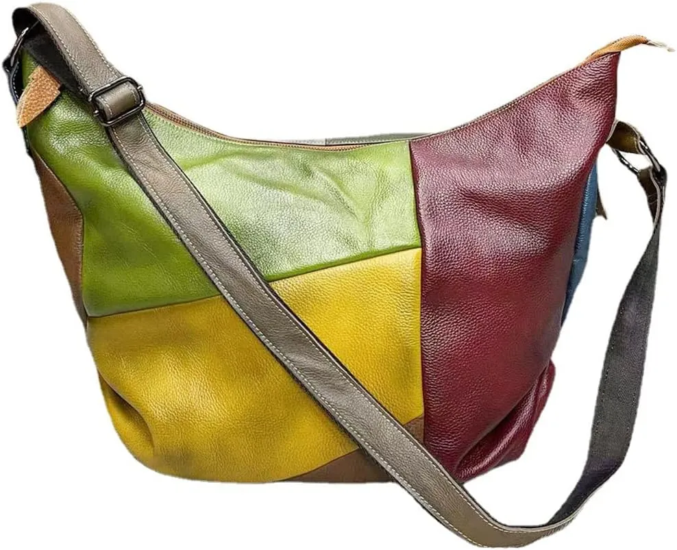 Downupdown Vintage Crossbody Bag for Women Genuine Leather Satchel Shoulder Bags Casual Messenger Bag Ladies Handbags Purses