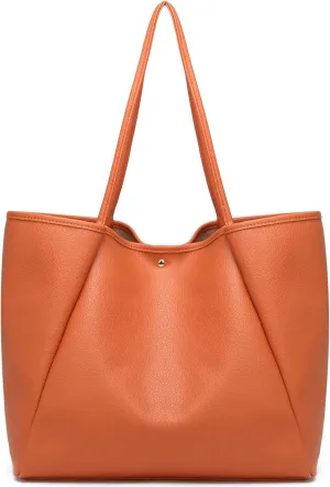Dreubea Large Leather Tote Bag for Women - Big Work Bag, Spacious Minimalist Handbag, Tote Handbag for Office