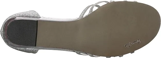 Easy Street Women's Tarrah Crossover Wedge Sandals  Color Silver Glitter Size 7.5M