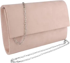 eBigValue Women's Clutches, Clutch Bags for Women Ladies Evening Bags Purse Handbag Cross Body Bag Wedding Party with Detachable Chain Strap, Pink