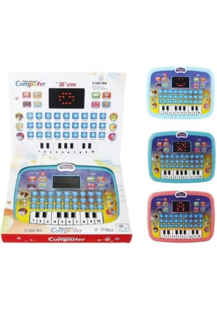 Educational Learning laptop ipad for Kids Laptop Computer Plus Piano with led Screen Music Fun Toy Activities for Kids Toddlers 1 2 3 4 5 6   Year Old albhabet Words Sound a b c 1 2 3