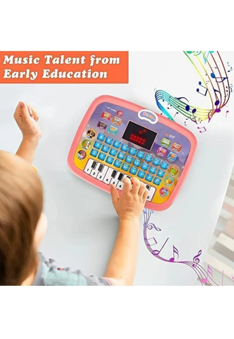 Educational Learning laptop ipad for Kids Laptop Computer Plus Piano with led Screen Music Fun Toy Activities for Kids Toddlers 1 2 3 4 5 6   Year Old albhabet Words Sound a b c 1 2 3