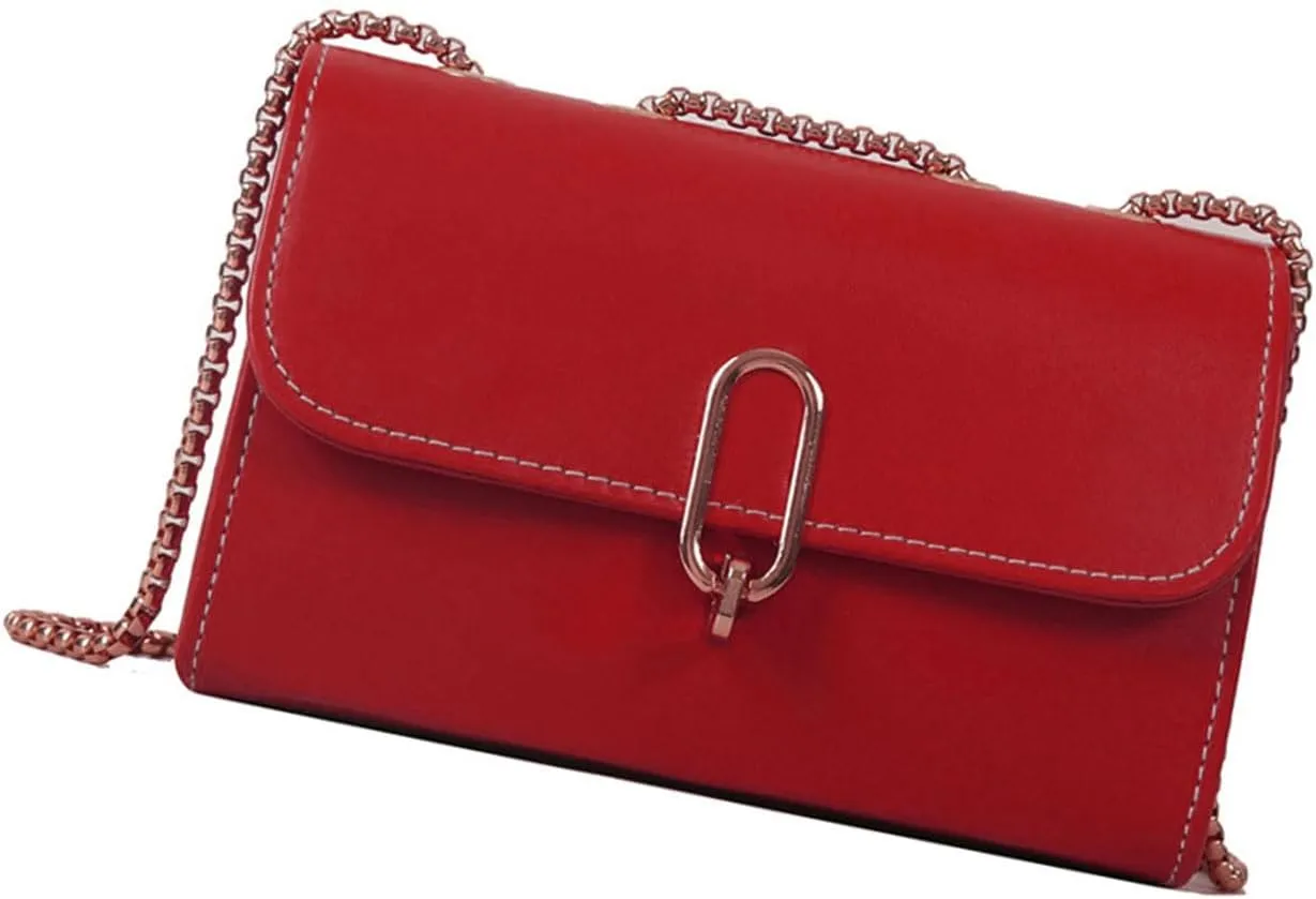Elegant PU Leather Crossbody Bag for Women Shoulder Bag Satchel Purse with Adjustable Chain Strap for Everyday Use
