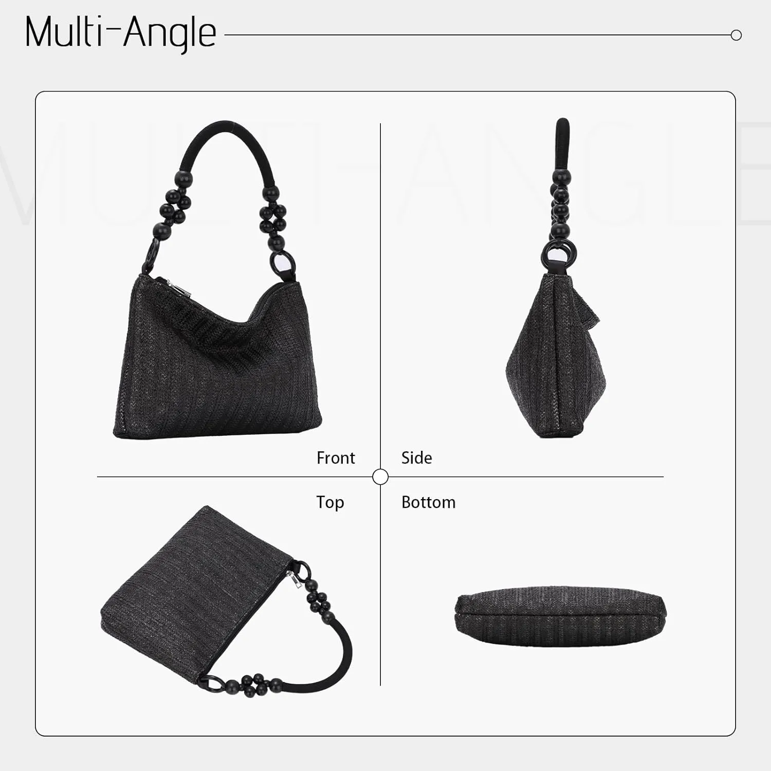 Emprier Straw Tote Bag for Women Summur Beach Bags Straw Shoulder Purse Woven Tote Bag Vacation Handbags