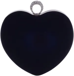 Evening Bag for Women Heart Shape Flannel Simple Handbag Wedding Party Clutch Purse