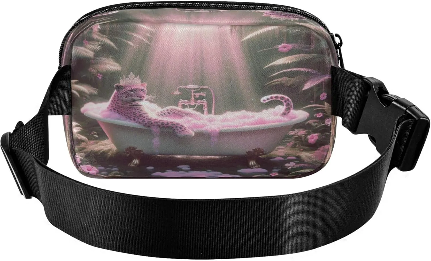 Exnundod Fanny Packs Artistic Pink Leopard Running Waist Pack Women Crossbody Bags Waterproof Men Fanny Pack