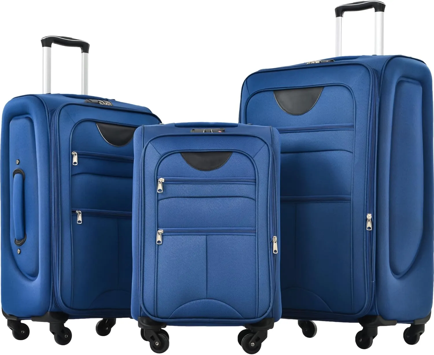 Expandable Softside Luggage Set with Spinner Wheels - Lightweight and Secure Travel in Blue