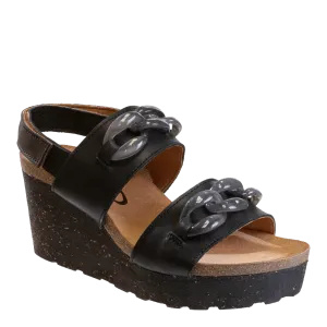 FAIR ISLE in BLACK Wedge Sandals