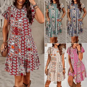 Feifei Sleeve A-line Bohemian Vacation Dress