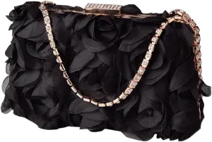 Floral Clutch Purses Women 2025 Elegant Satin Evening Bags Small Purse with Detachable Strap for Wedding Party Prom