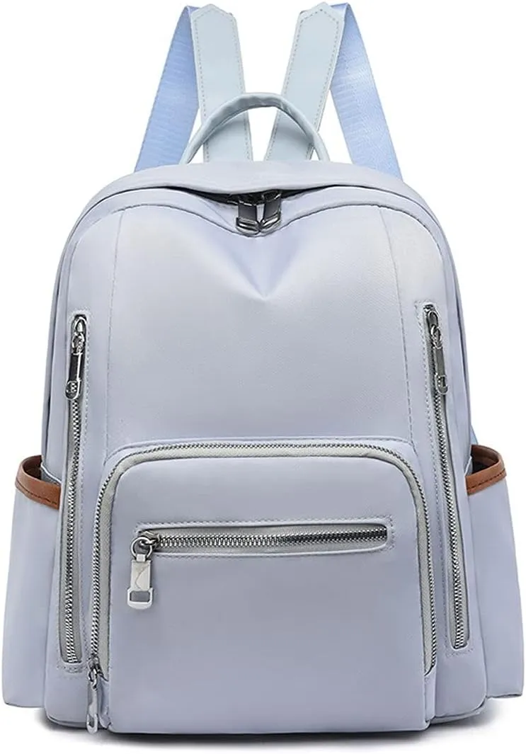 for women Backpack Ladies Casual Waterproof Backpacks Nylon Oxford Cloth Bag (Blue)