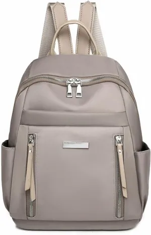 for women Fashion Teenage Ladies Backpacks Nylon Waterproof Casual Bagpack Female Bag (Khaki)
