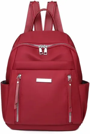 for women Fashion Teenage Ladies Backpacks Nylon Waterproof Casual Bagpack Female Bag (Red)