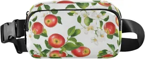 Fresh Apples Fruit White Fashion Waist Pack Crossbody Bag for Women Men Teenagers Small Chest Belt Bum Bag with Adjustable Strap for Travel Gym Work