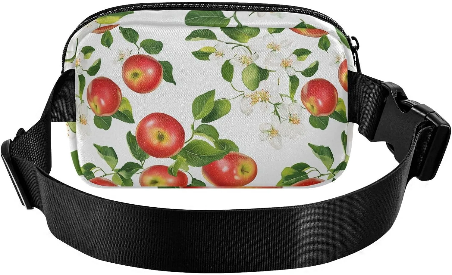 Fresh Apples Fruit White Fashion Waist Pack Crossbody Bag for Women Men Teenagers Small Chest Belt Bum Bag with Adjustable Strap for Travel Gym Work