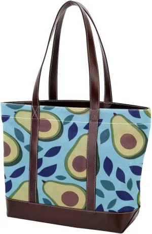 Fresh avocado-856 Tote Bags Durable Leather Canvas Purses and Handbags for Women Top Handle Shoulder Satchel Hobo Bags