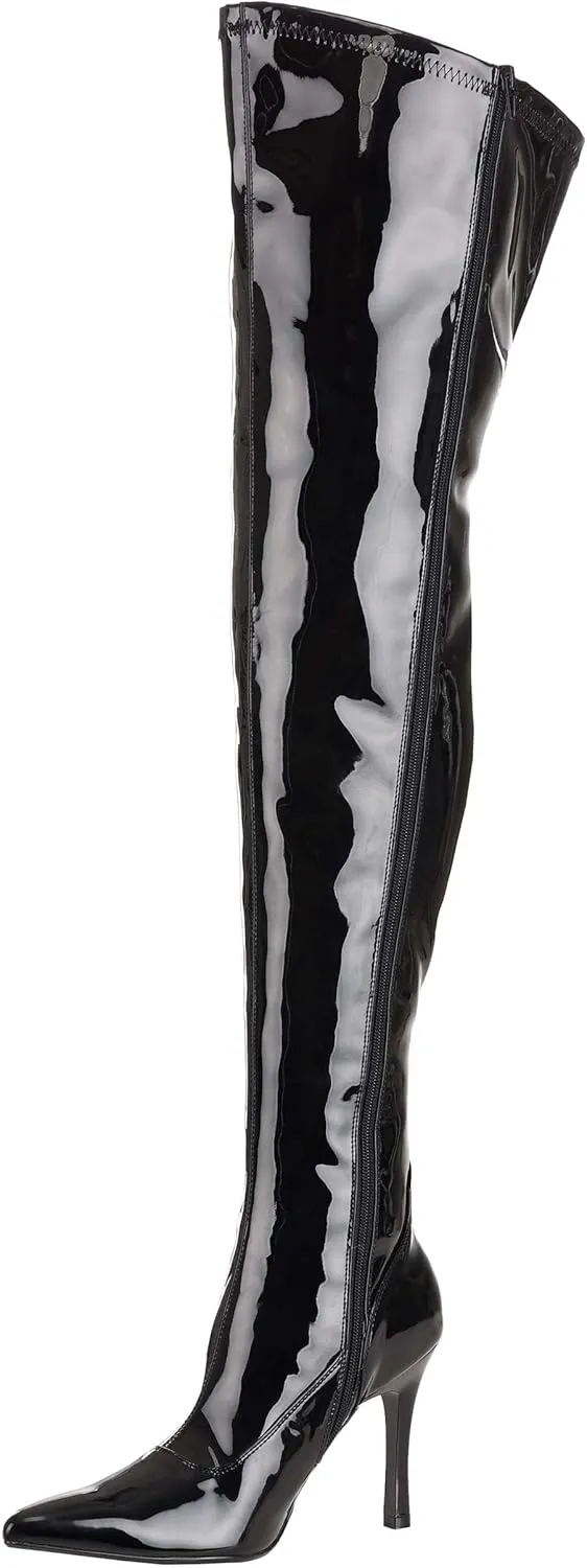 Fun Costumes Womens Black Patent Over The Knee Boots Size 7