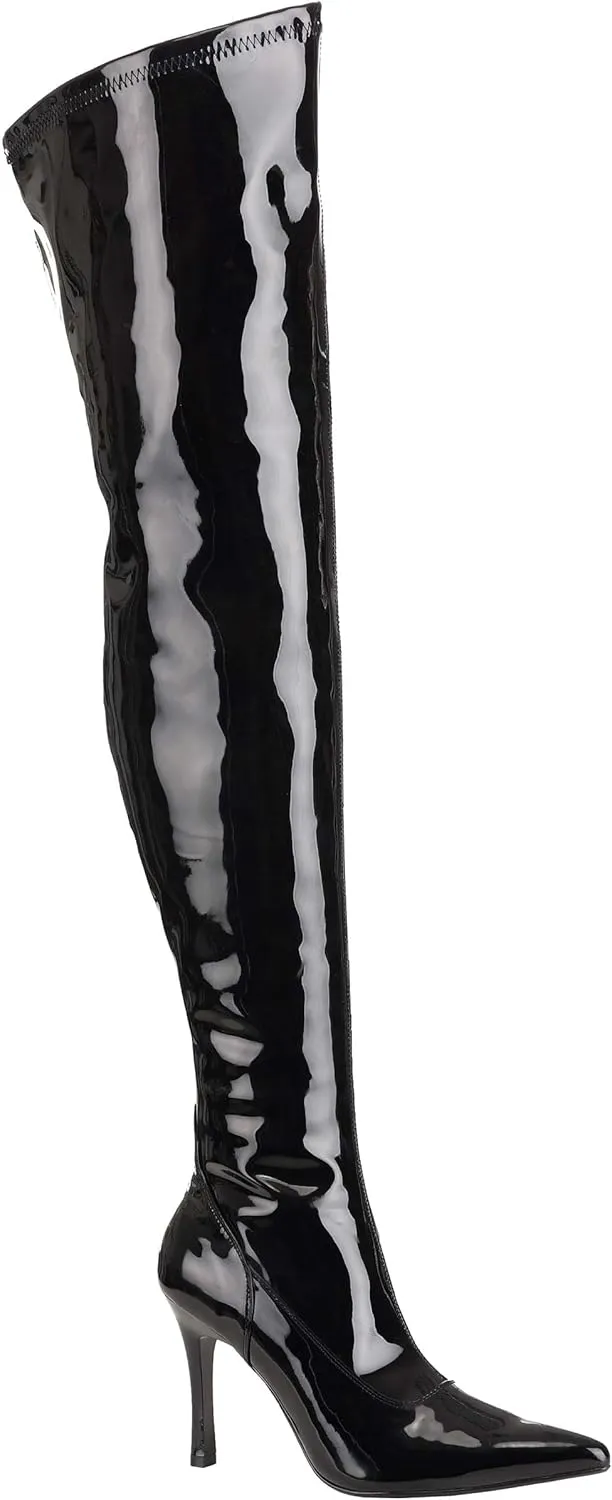 Fun Costumes Womens Black Patent Over The Knee Boots Size 7