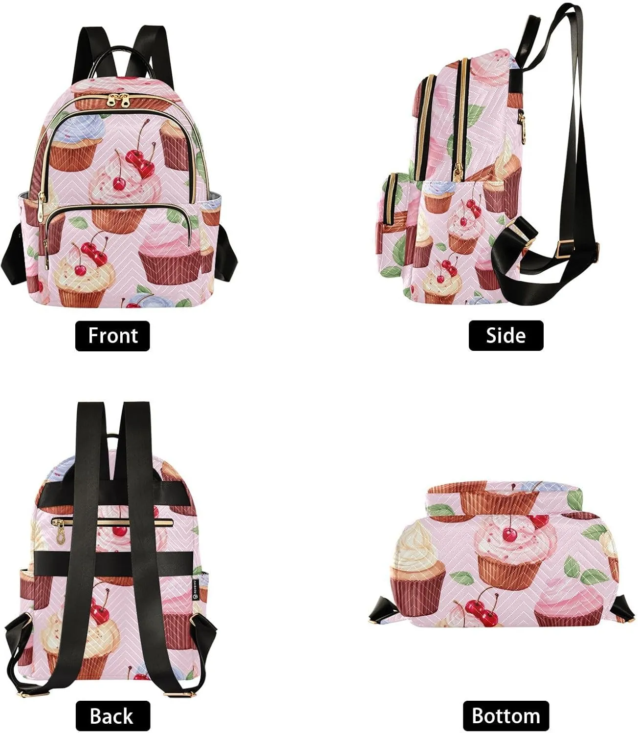 GAIGEO Cupcakes Fashion Backpack, Backpack with Luggage Strap, Backpacks for Womens Fashion, M