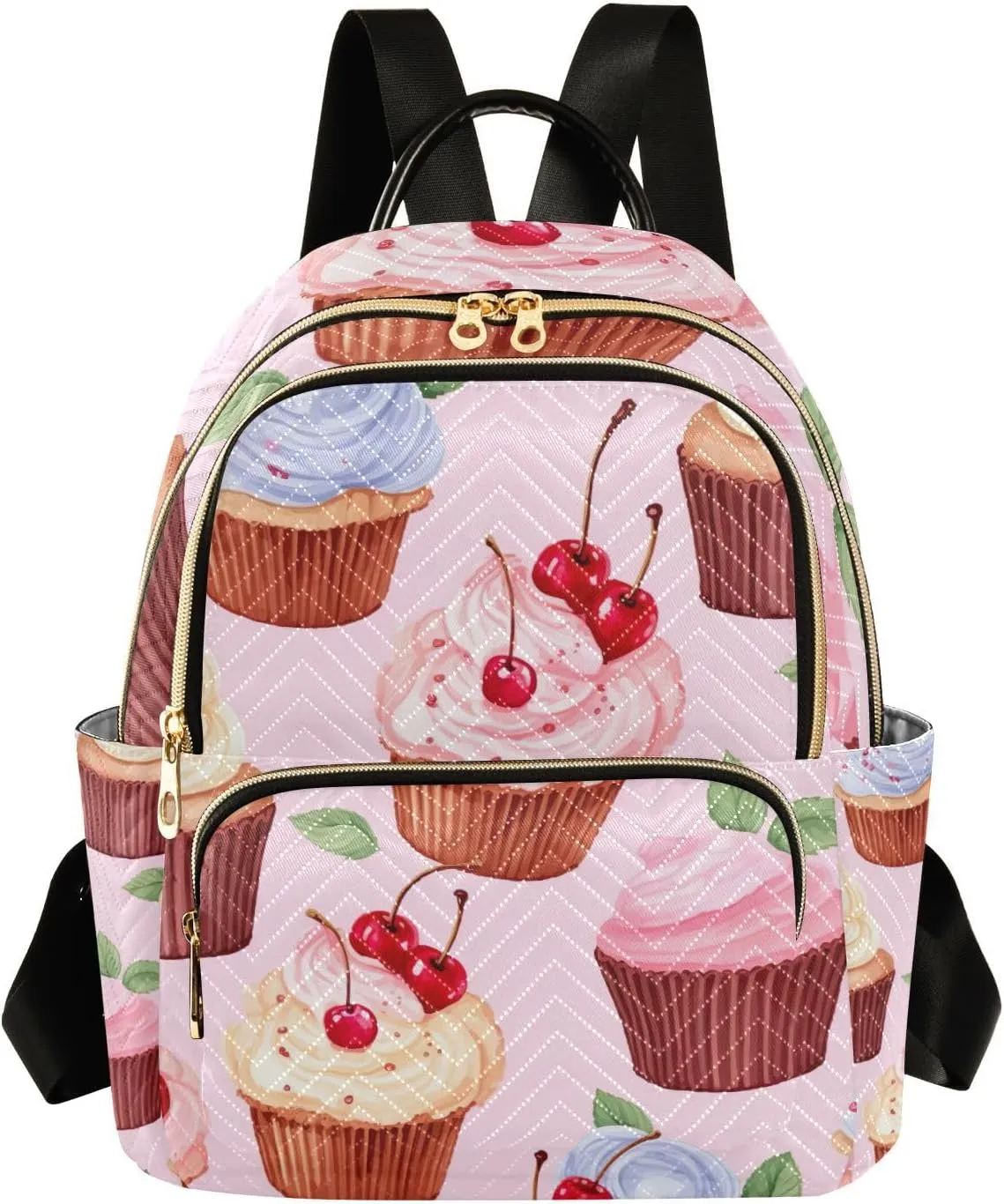 GAIGEO Cupcakes Fashion Backpack, Backpack with Luggage Strap, Backpacks for Womens Fashion, M