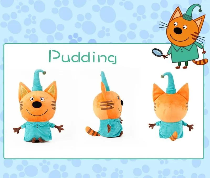 Genuine kid e cats Russian Три кота My Family Three Happy Cats Plush Doll Cookie Candy Pudding Happy Cat Doll Toy Children Gift