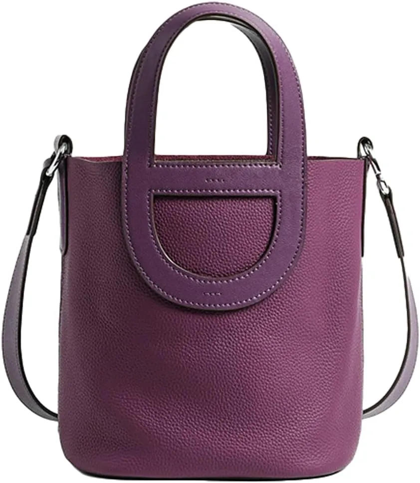 Genuine Leather Shoulder Bags for Women Stylish Handbags Small Bucket Crossbody Tote Purses Casual Ladies Satchels