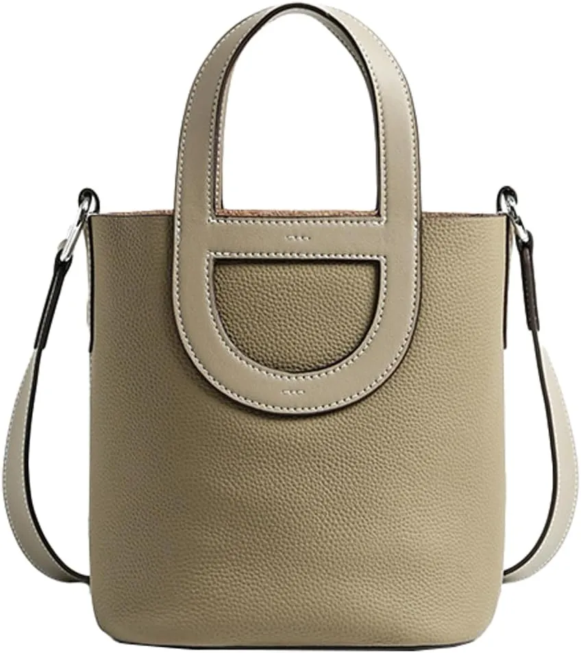 Genuine Leather Shoulder Bags for Women Stylish Handbags Small Bucket Crossbody Tote Purses Casual Ladies Satchels