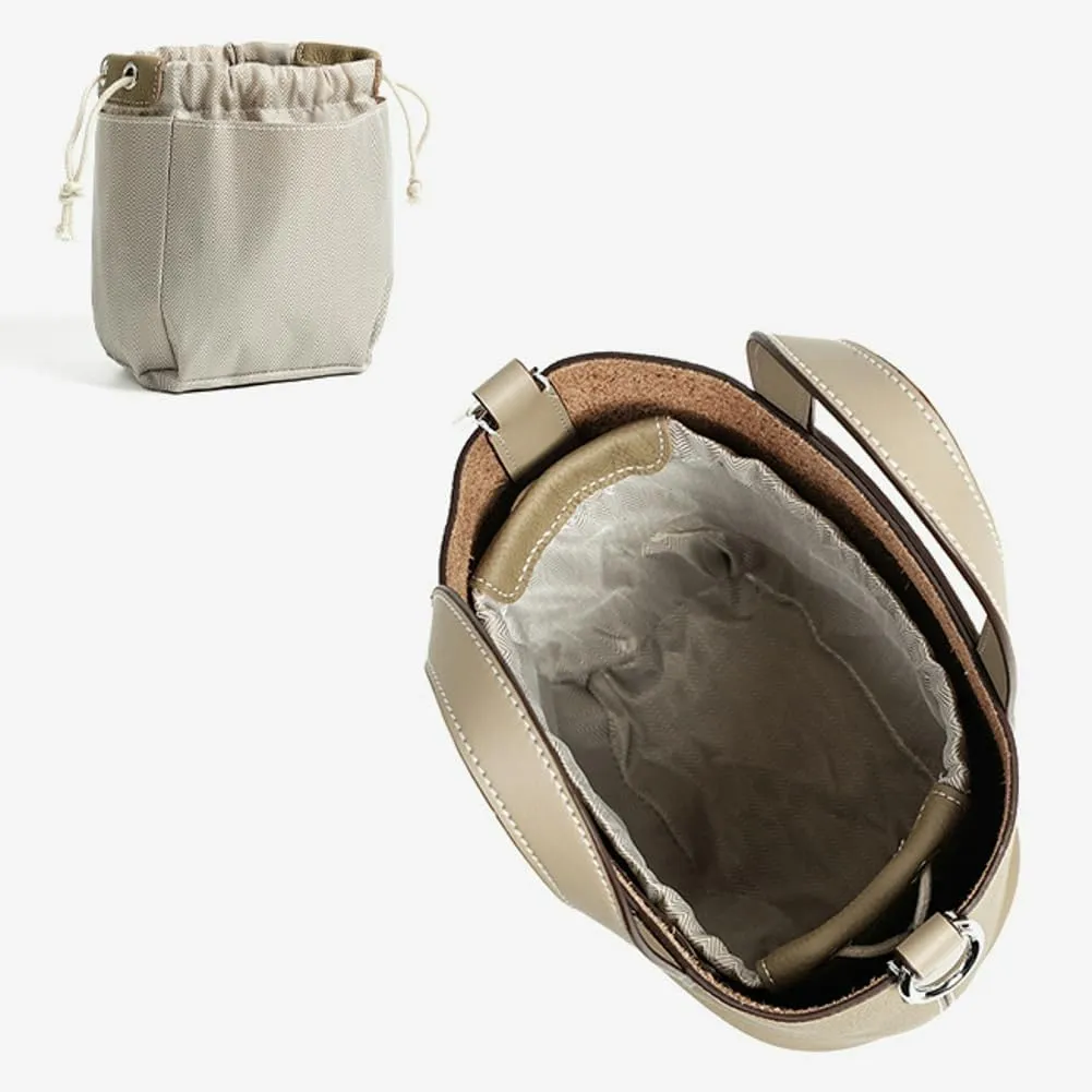 Genuine Leather Shoulder Bags for Women Stylish Handbags Small Bucket Crossbody Tote Purses Casual Ladies Satchels