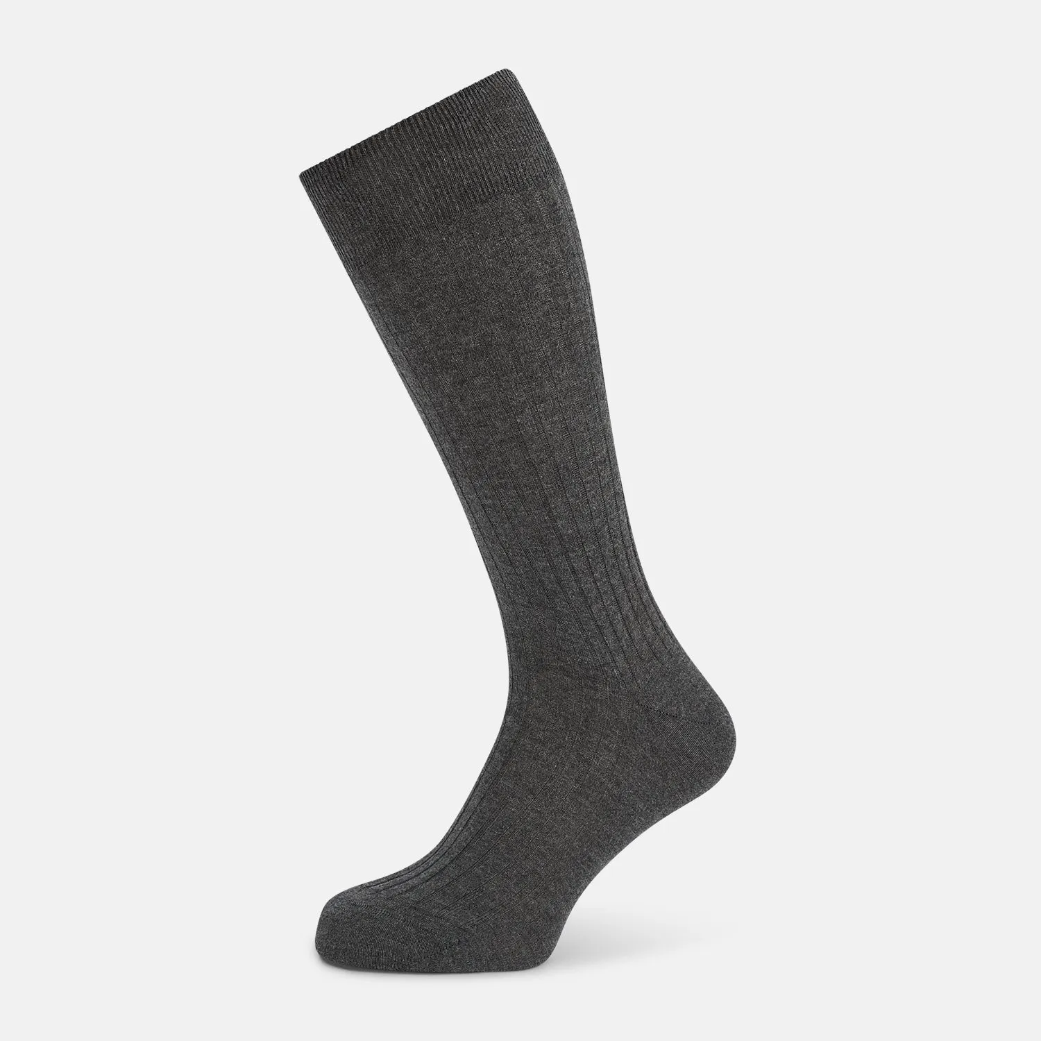 Grey Organic Cotton Mid-Length Socks