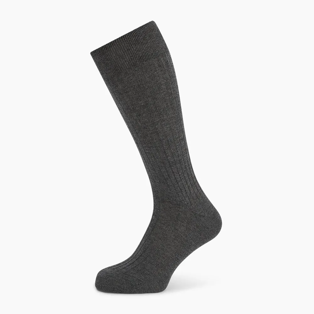 Grey Organic Cotton Mid-Length Socks