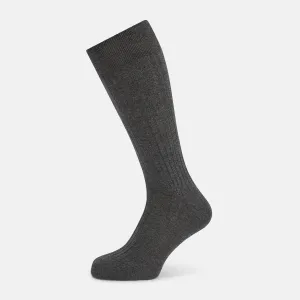 Grey Organic Cotton Mid-Length Socks