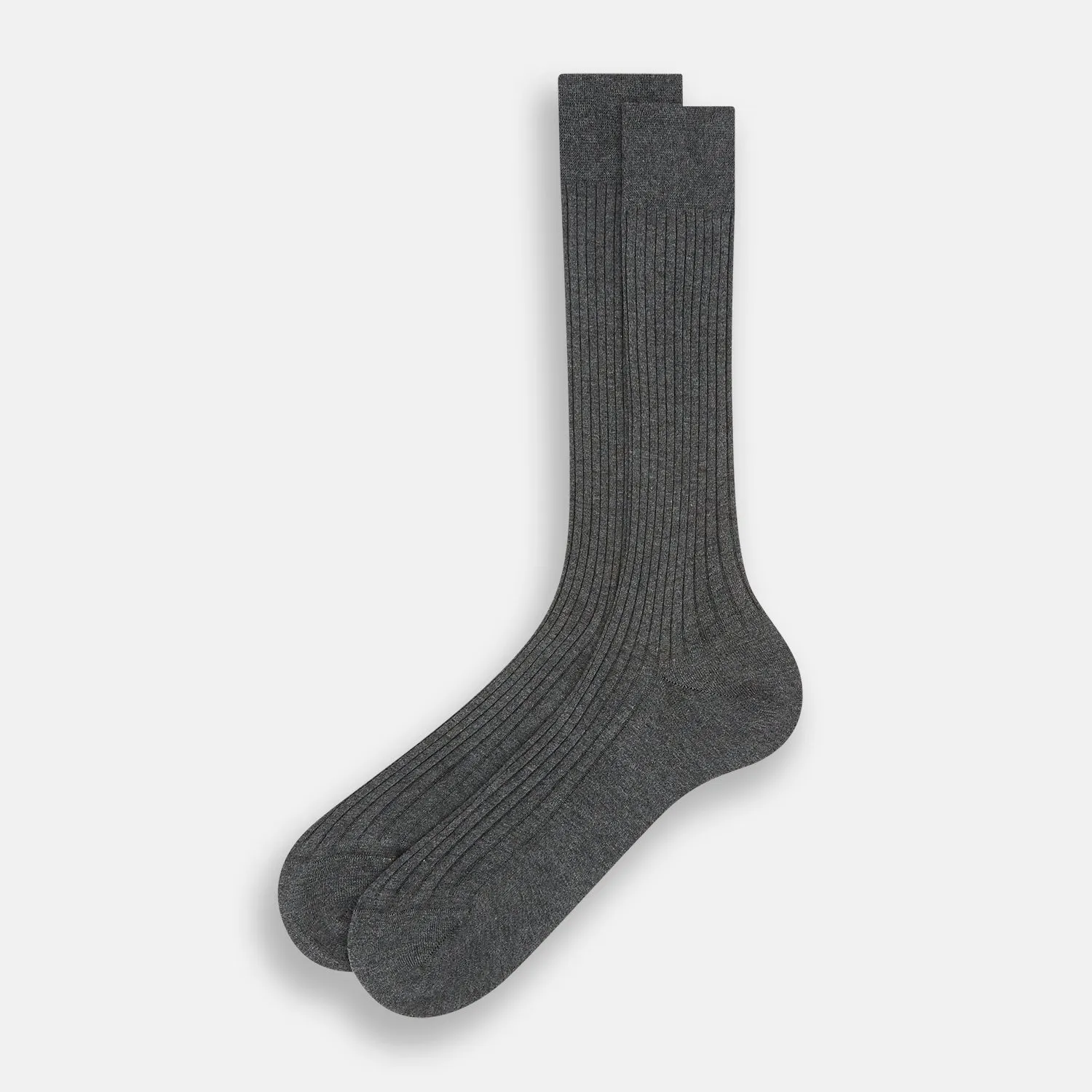 Grey Organic Cotton Mid-Length Socks