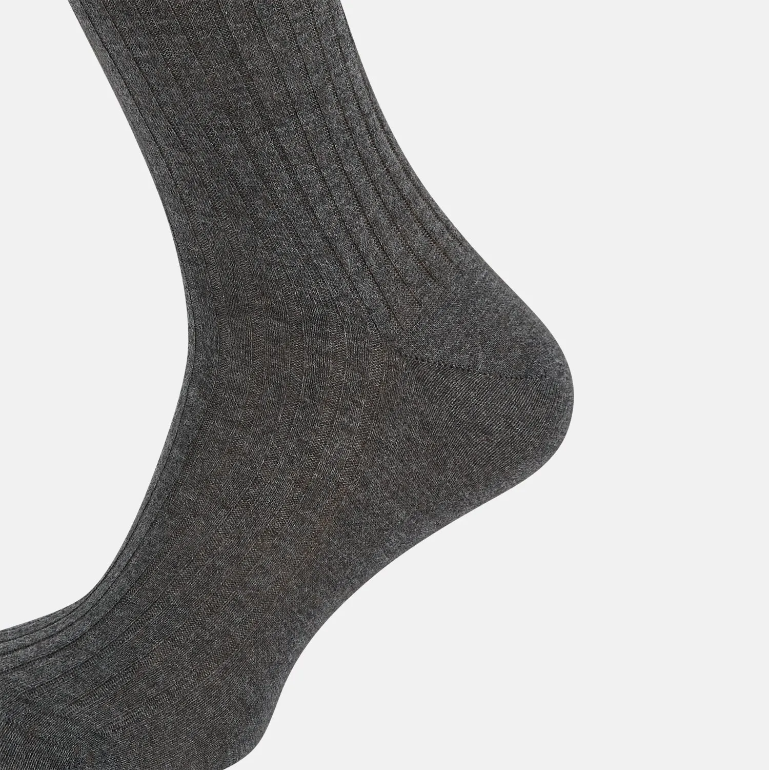 Grey Organic Cotton Mid-Length Socks