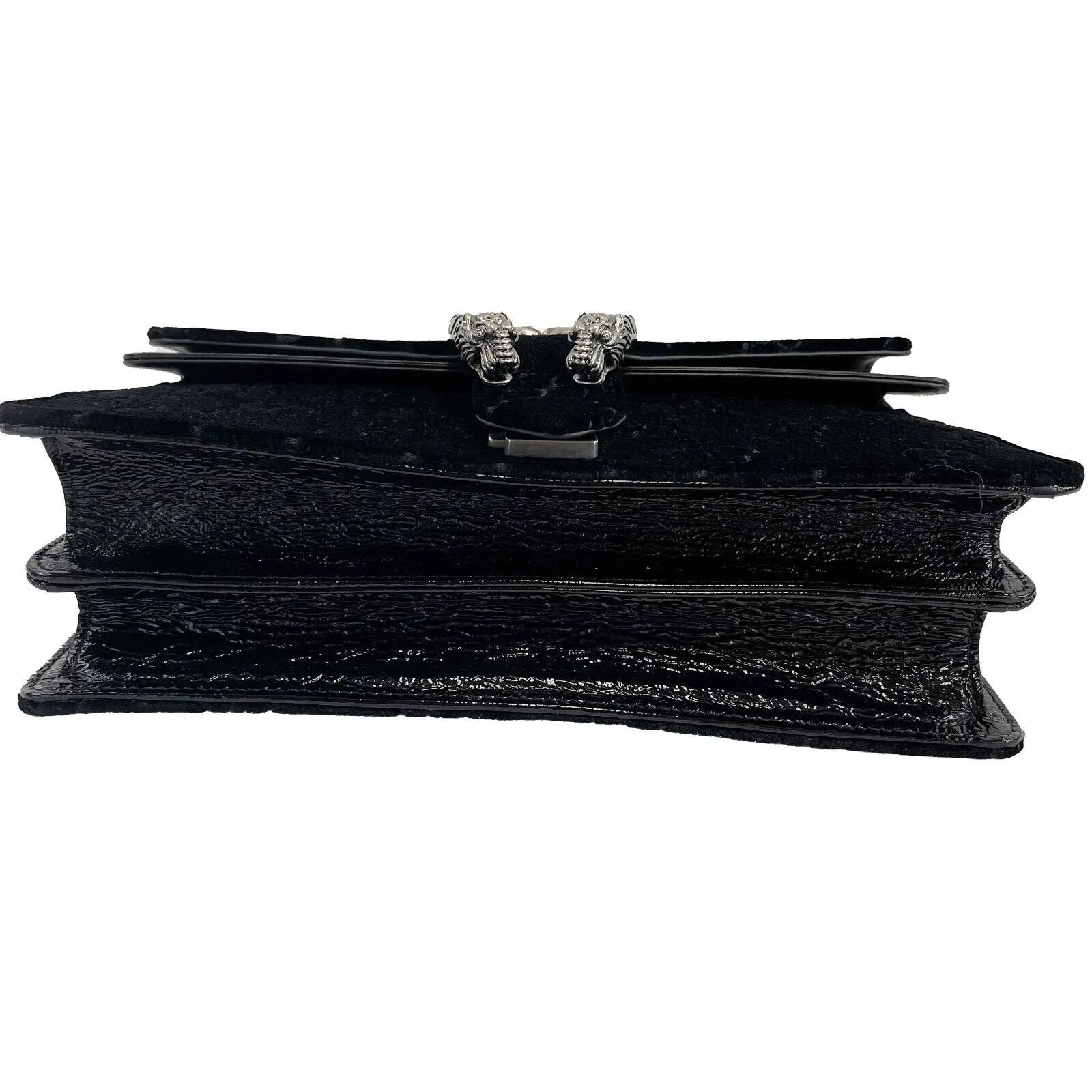 Gucci - NEW Black / Silver Velvet Embossed GG Dionysus Small Shoulder Bag