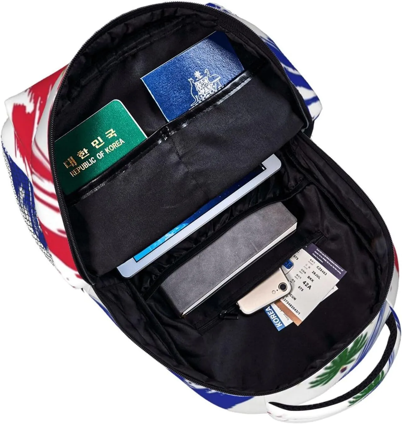 Haiti Flag Backpack,Haitian Bookbags Laptop Bag Shoulder Bags Travel Hiking Camping Daypack for Men Women