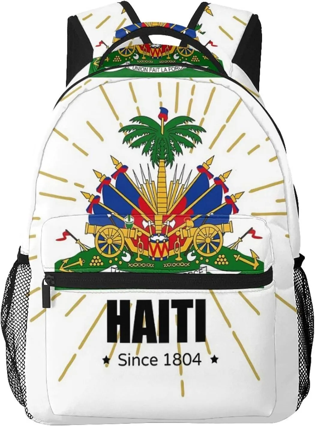 Haiti Flag Backpack,Haitian Bookbags Laptop Bag Shoulder Bags Travel Hiking Camping Daypack for Men Women