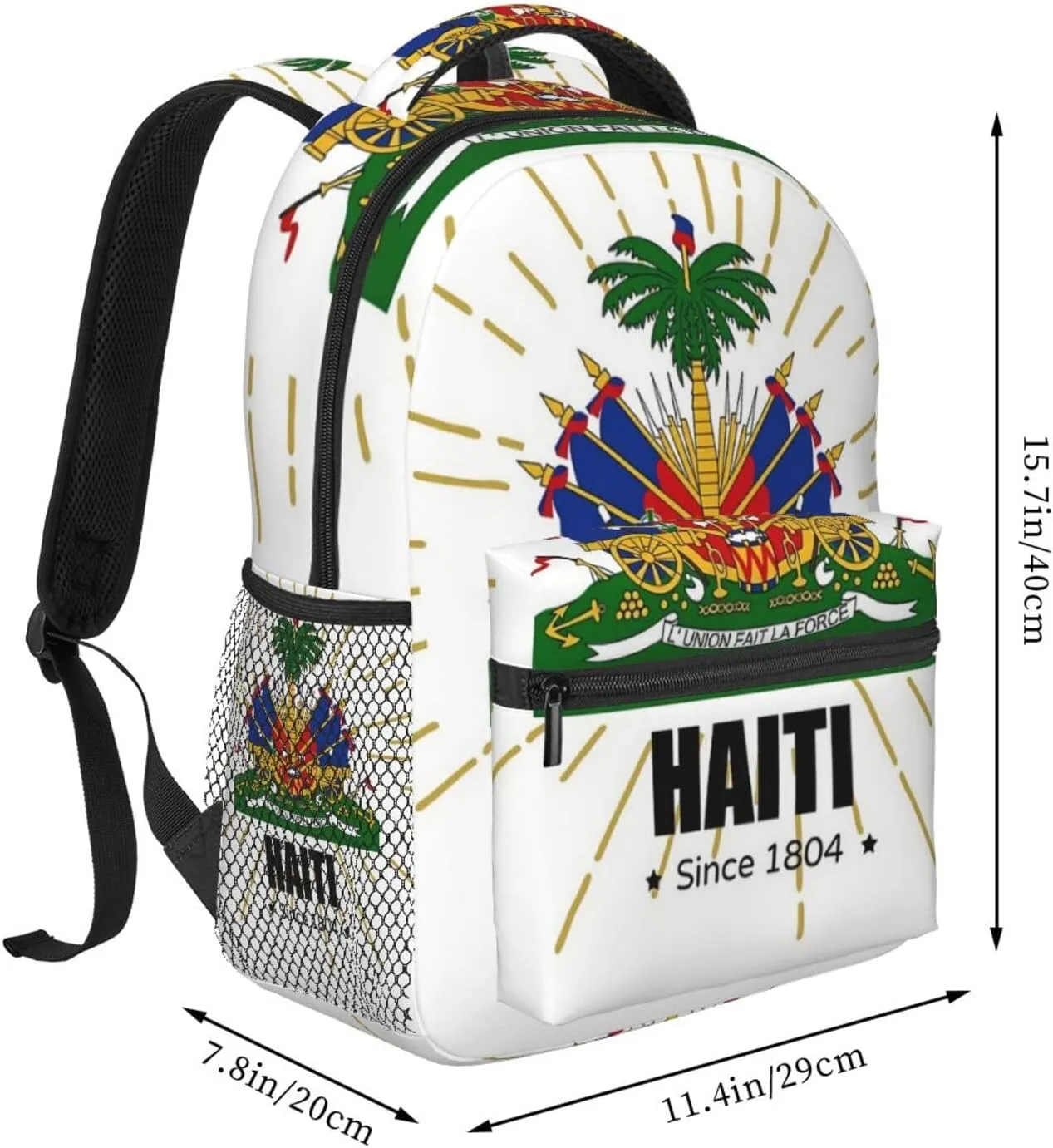 Haiti Flag Backpack,Haitian Bookbags Laptop Bag Shoulder Bags Travel Hiking Camping Daypack for Men Women