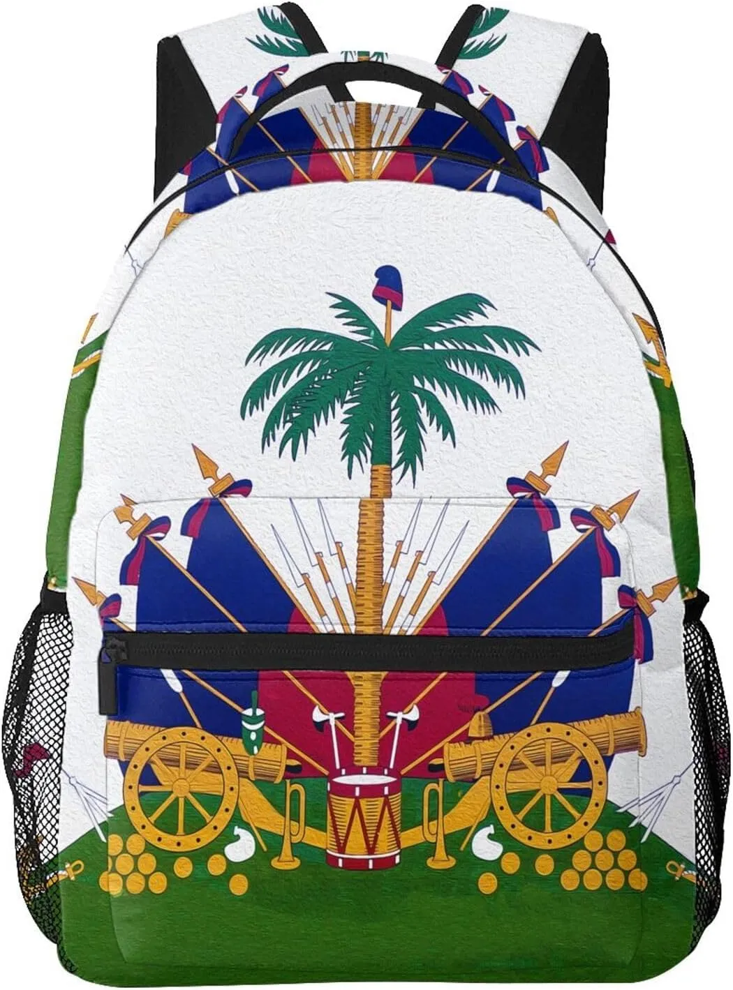Haiti Flag Backpack,Haitian Bookbags Laptop Bag Shoulder Bags Travel Hiking Camping Daypack for Men Women