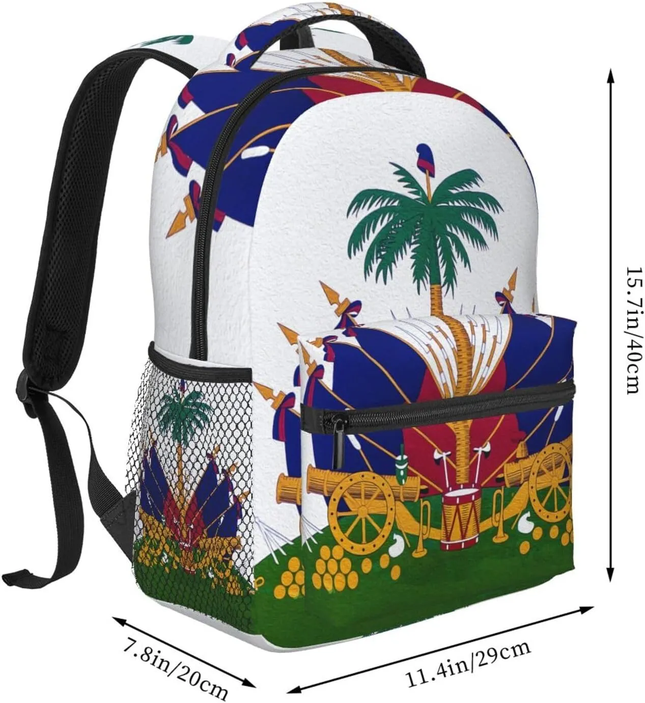 Haiti Flag Backpack,Haitian Bookbags Laptop Bag Shoulder Bags Travel Hiking Camping Daypack for Men Women