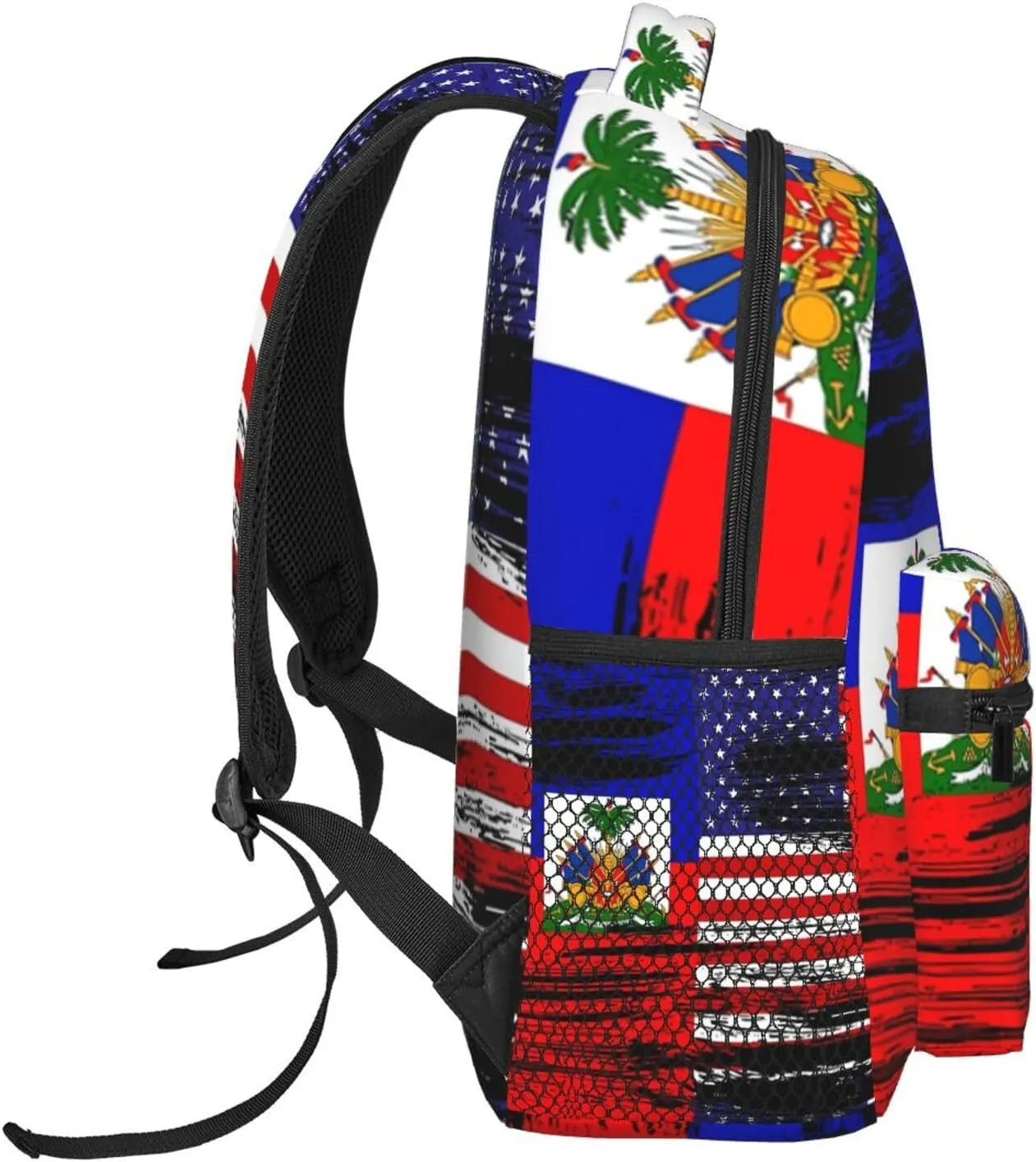 Haiti Flag Backpack,Haitian Bookbags Laptop Bag Shoulder Bags Travel Hiking Camping Daypack for Men Women
