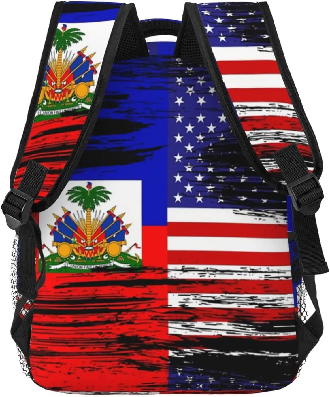 Haiti Flag Backpack,Haitian Bookbags Laptop Bag Shoulder Bags Travel Hiking Camping Daypack for Men Women