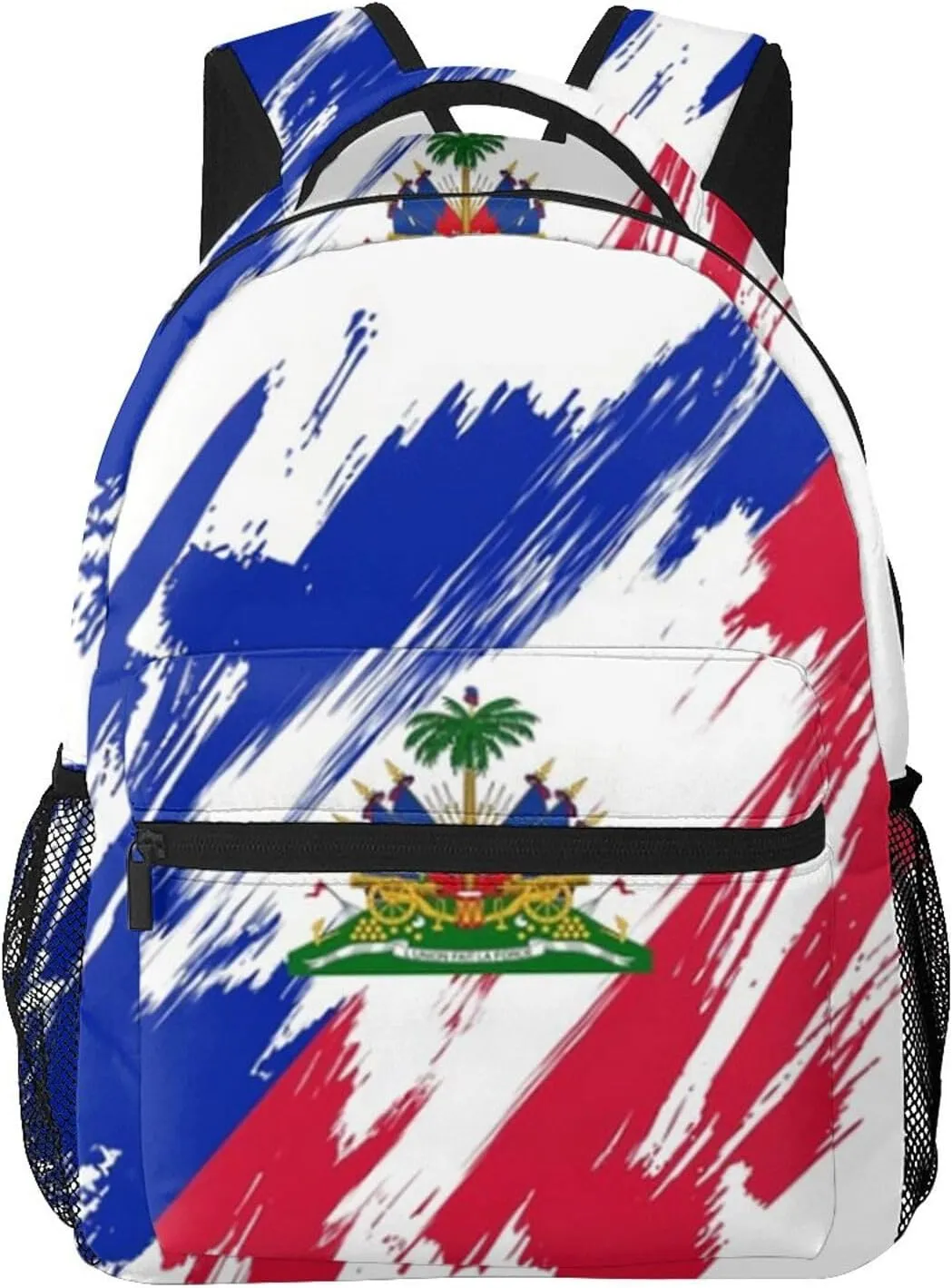 Haiti Flag Backpack,Haitian Bookbags Laptop Bag Shoulder Bags Travel Hiking Camping Daypack for Men Women