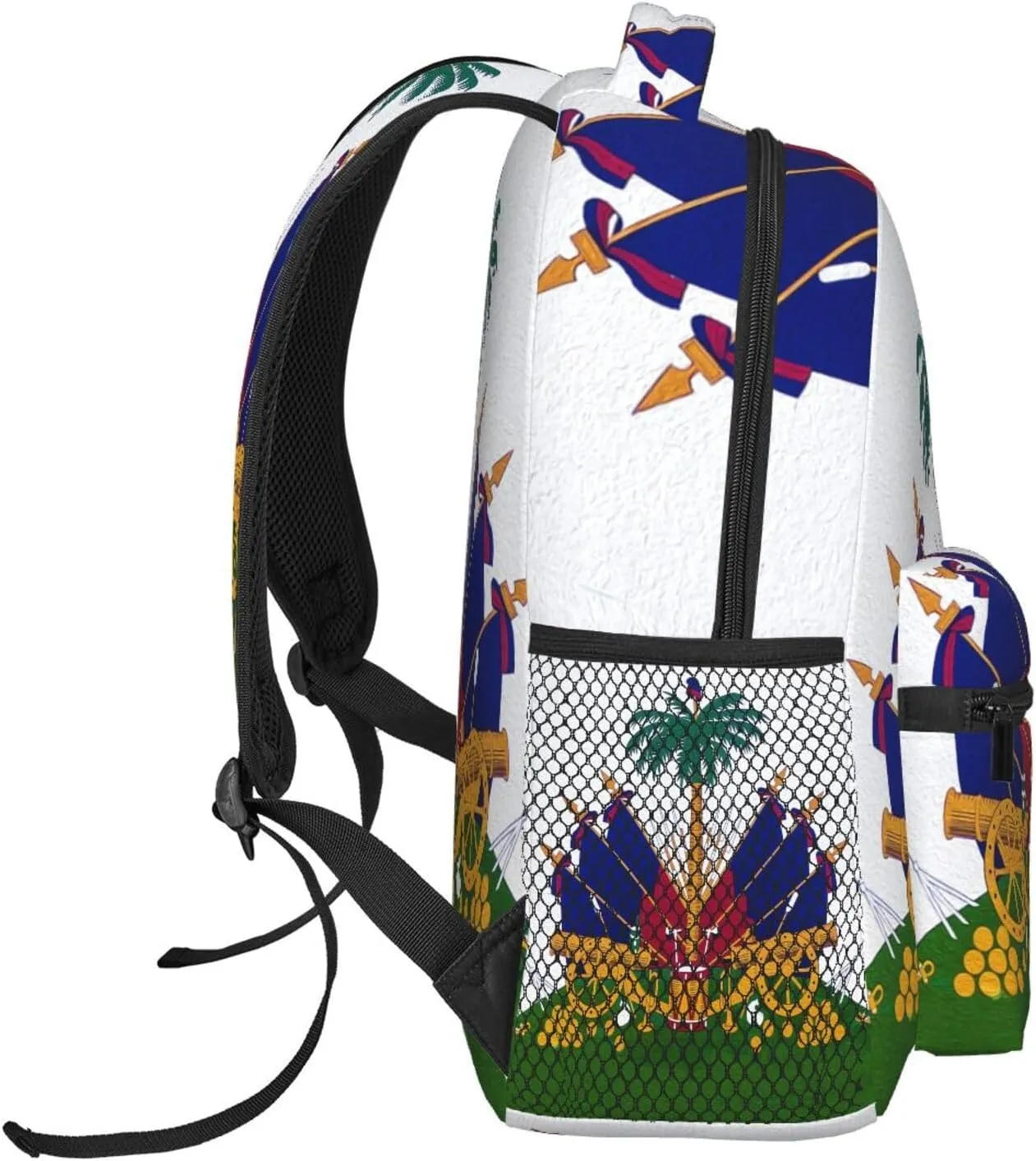 Haiti Flag Backpack,Haitian Bookbags Laptop Bag Shoulder Bags Travel Hiking Camping Daypack for Men Women