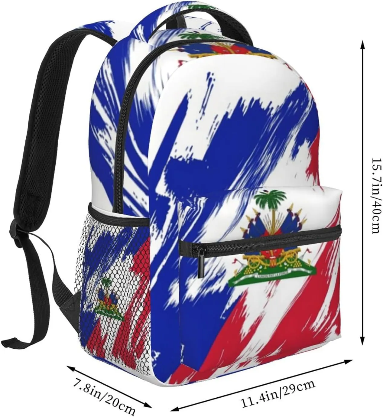Haiti Flag Backpack,Haitian Bookbags Laptop Bag Shoulder Bags Travel Hiking Camping Daypack for Men Women