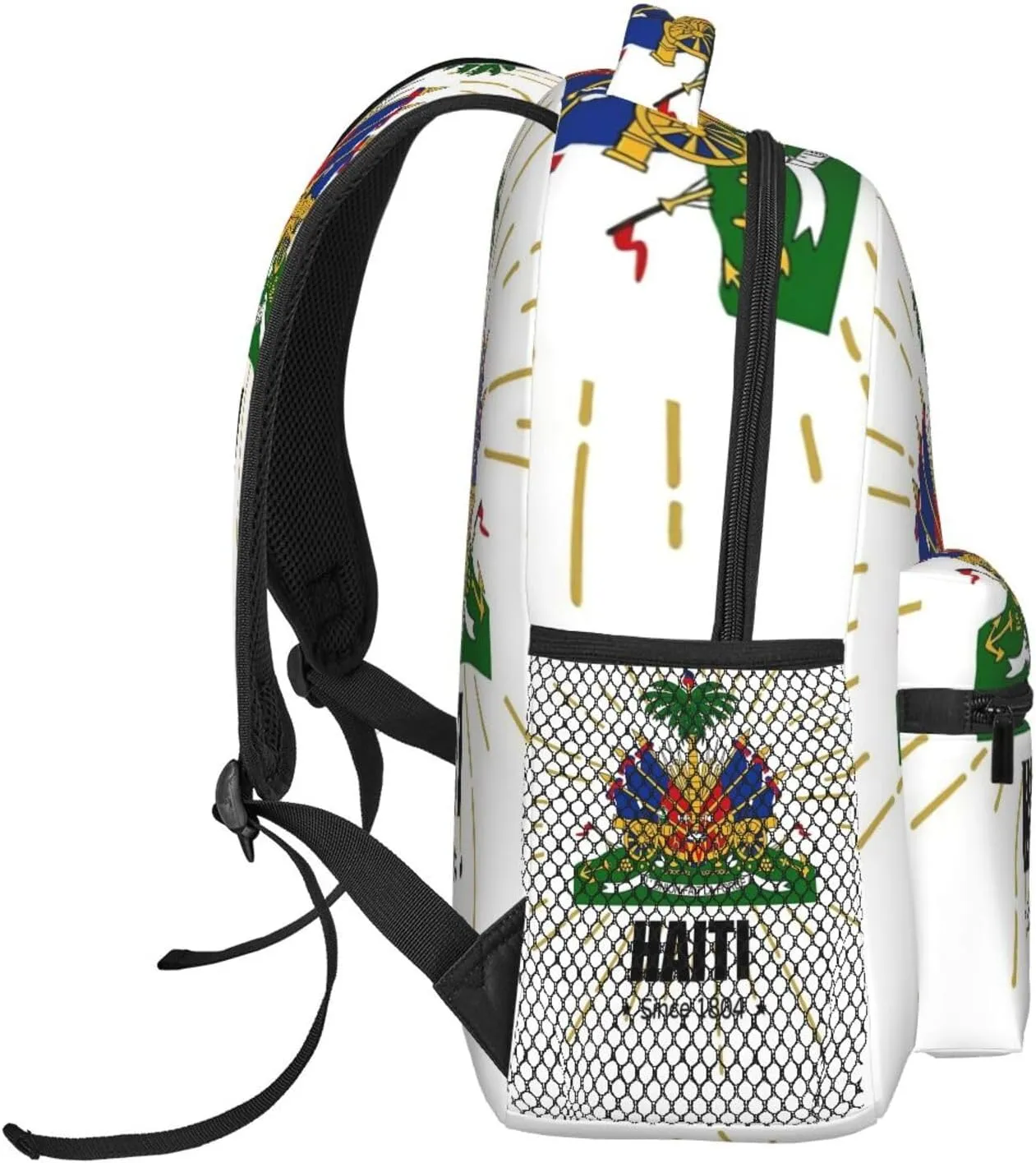 Haiti Flag Backpack,Haitian Bookbags Laptop Bag Shoulder Bags Travel Hiking Camping Daypack for Men Women
