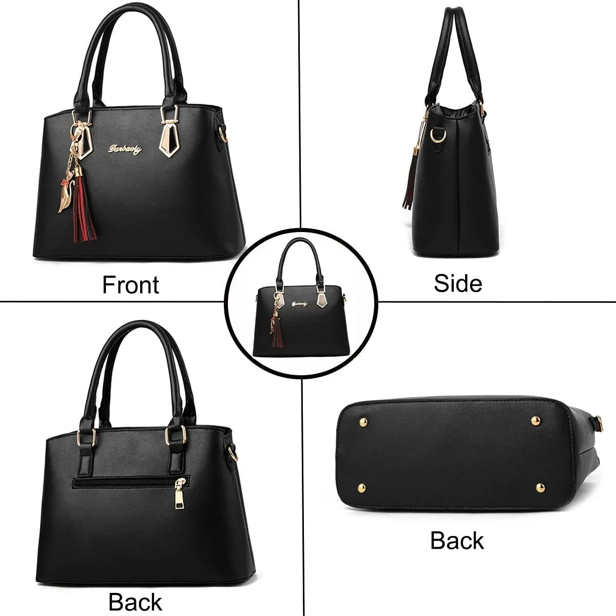 Handbags for Women Shoulder Bags Tote Satchel 2pcs Purse Set Tassel Crossbody Bags Yellow